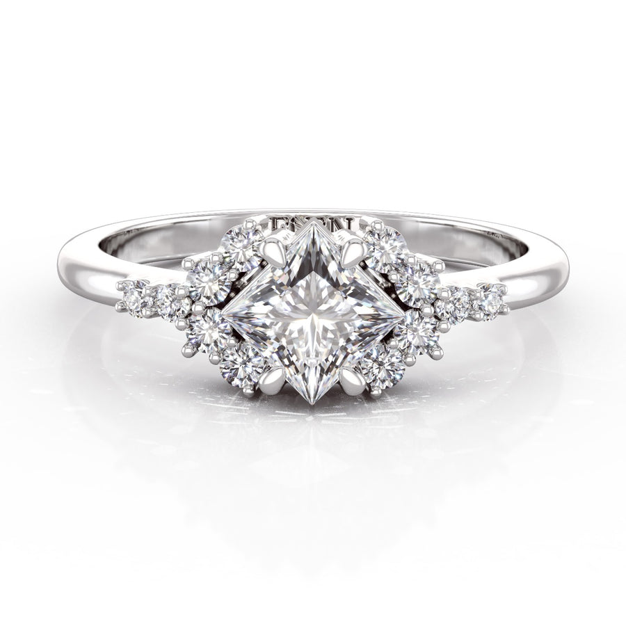 The Princess-cut Diamond Ring in 18K White Gold