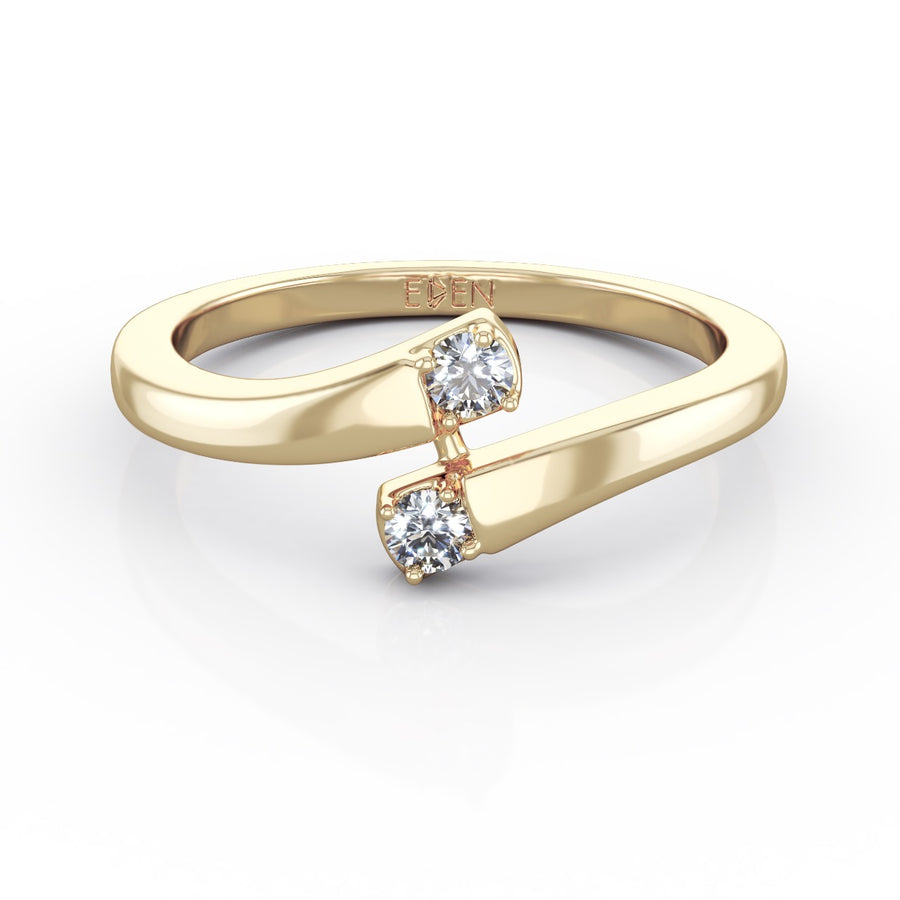 Duo Diamond Ring in 18K Yellow Gold