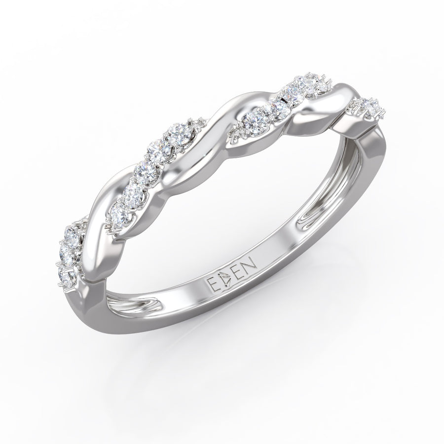 Twisted Vine Diamond Band in 18K White Gold